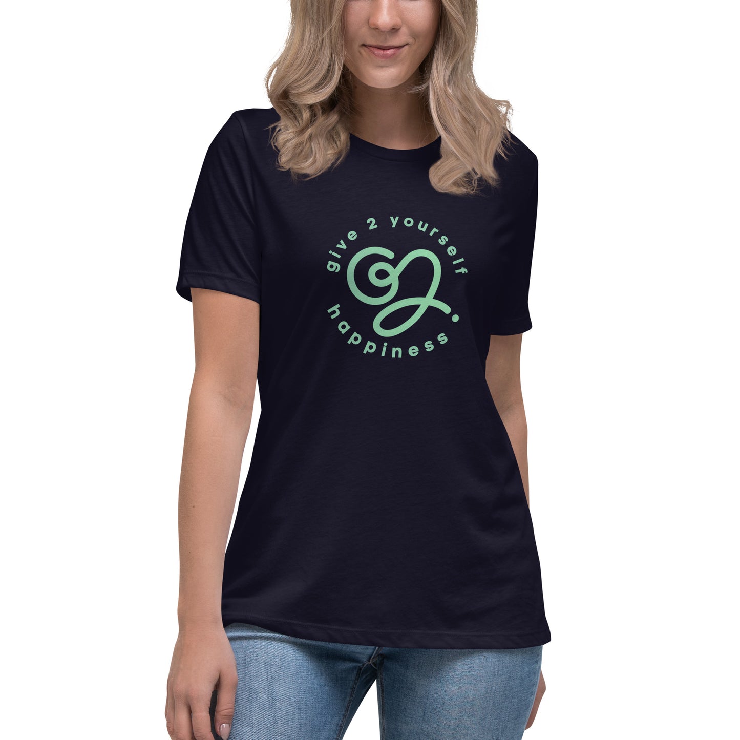 G2Y HAPPINESS (Green) Women's Relaxed T-Shirt