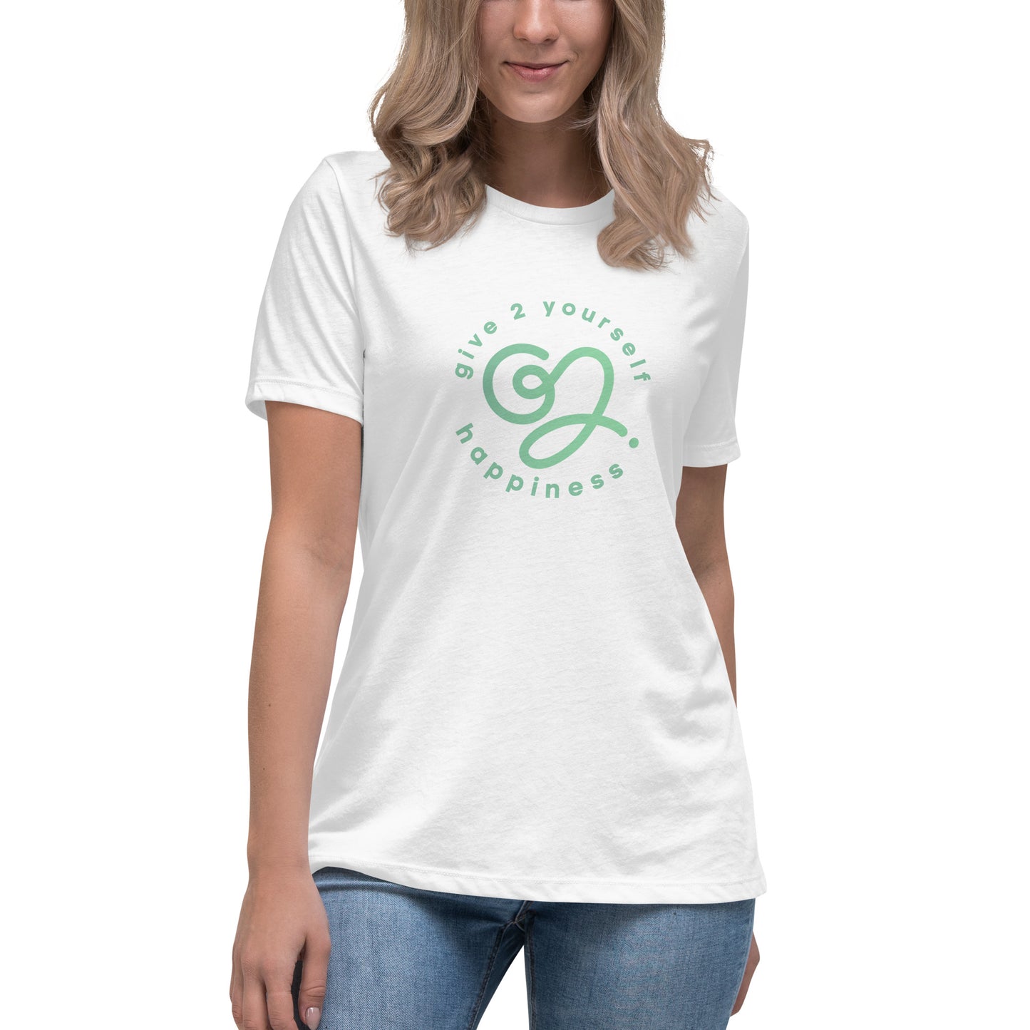 G2Y HAPPINESS (Green) Women's Relaxed T-Shirt